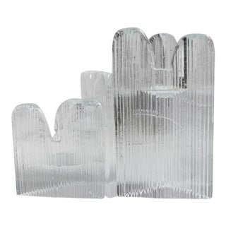 3 Pc. Set Skyliner Glass Candlesticks by Ana Earner for Kosta Boda For Sale