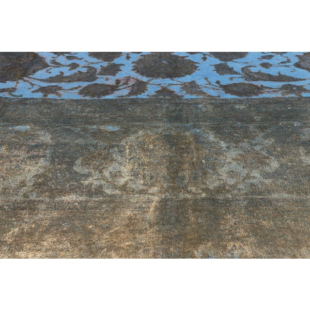 Mid 20th Century Vintage Persian Overdyed Wool & Silk Rug, 13'00 X 18'08 For Sale - Image 5 of 9