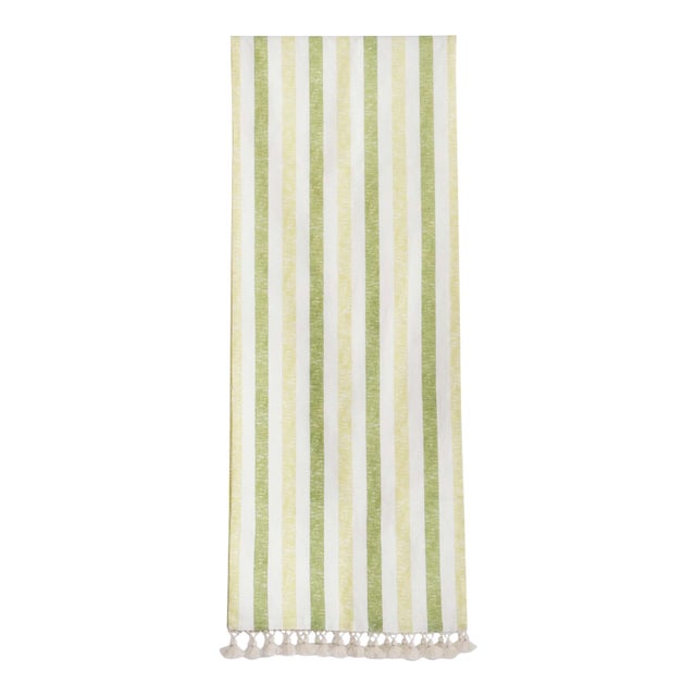 Palm Orleans Cabana Stripe Ribbon Table Runner For Sale