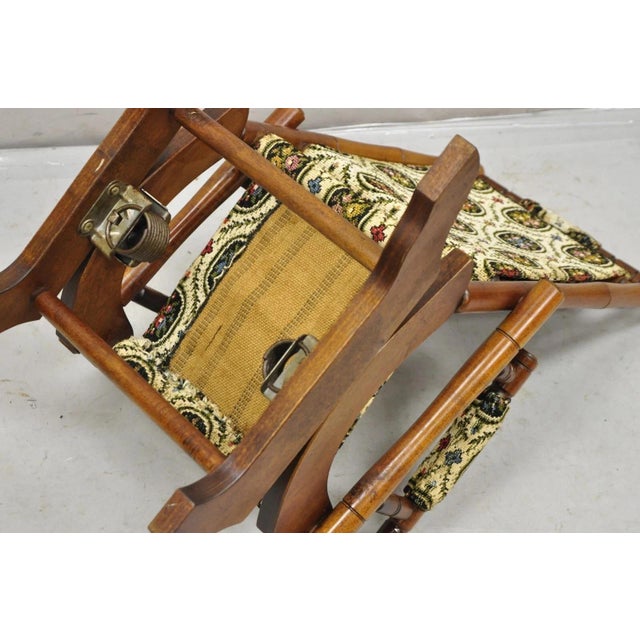 Brown Antique Victorian Small Child's Maple Wood Platform Rocker Rocking Chair For Sale - Image 8 of 9
