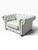 A beautiful white leather Chesterfield club chair, wide enough at 54 inches to read as a chair-and-a-half. Deep button...