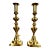 Pair Victorian Brass Inverted Beehive & Diamond Candlesticks For Sale
