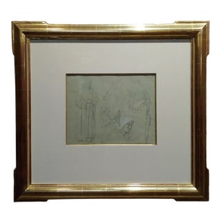 Leon Augustin Lhermitte -3 Women & a Child - Original Pencil Drawing -C1880s For Sale