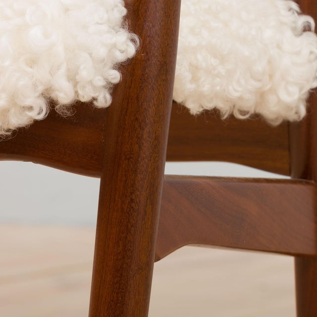 Wood Farstrup Teak Chair in Natural Sheepskin Upholstery by Th. Herlev for Farstrup Møbler, 1960s For Sale - Image 7 of 14