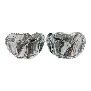 Late 20th Century Crystal Votives in an Overlapping 5-Petal Design - a Pair For Sale