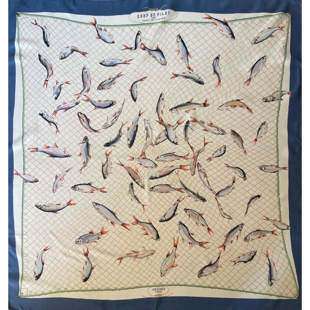 Contemporary Hermès Scarf « Coup De Filet » 1955 For Sale - Image 3 of 10