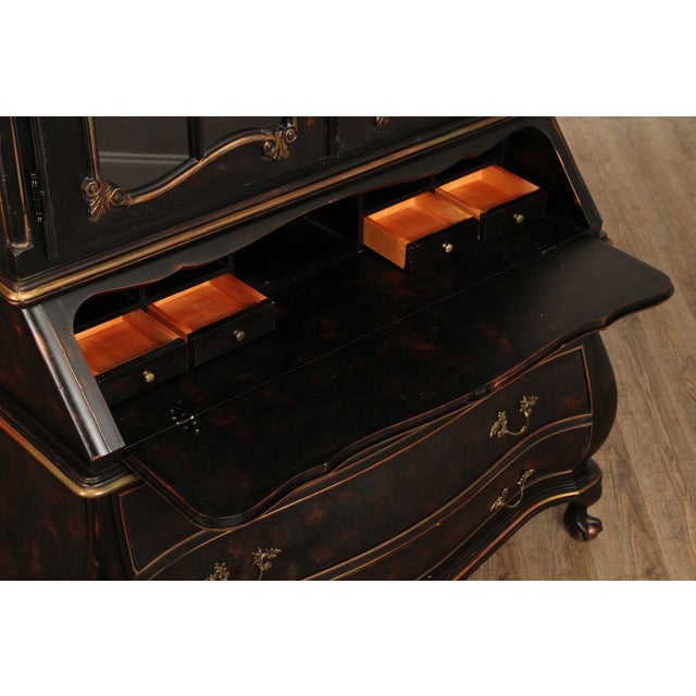 Hekman Furniture Hekman Italian Rococo Style Bombe Secretary Writing Desk For Sale - Image 4 of 12