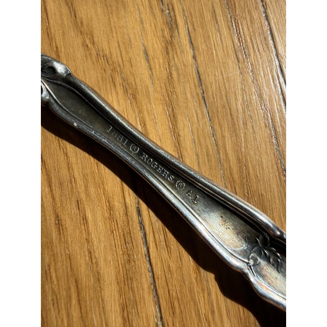 Antique Silver-Plate Art Nouveau "La Vigne" Decorative Meat Serving Fork -1908 For Sale - Image 6 of 7