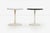 Pair of Laverne Stem Tables for Laverne International,models ST-12 and ST-2 weighted cast iron bases matte white finish...