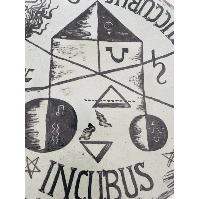 Amazing signed surrealist modernist art pottery plate by Franz Bergmann. Rare in both color and large size, this very...