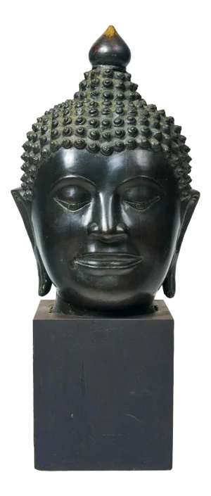 Monumental Antique Thai Buddha Head Circa Late 19th C