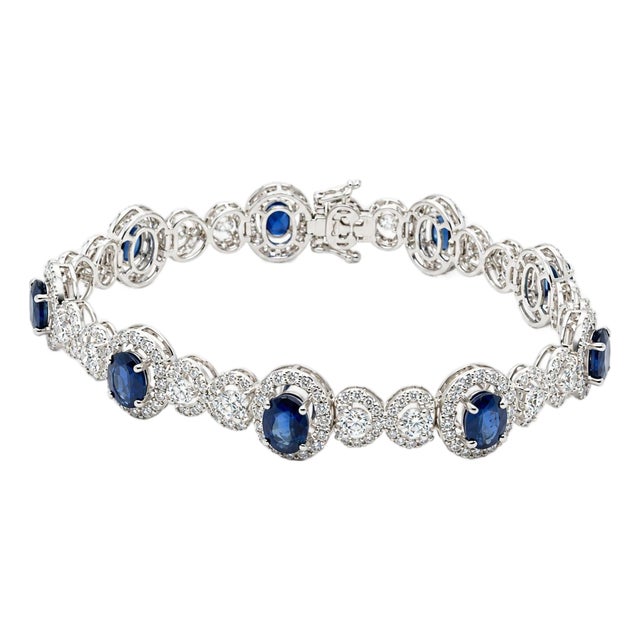 18k Sapphire Bracelet For Sale