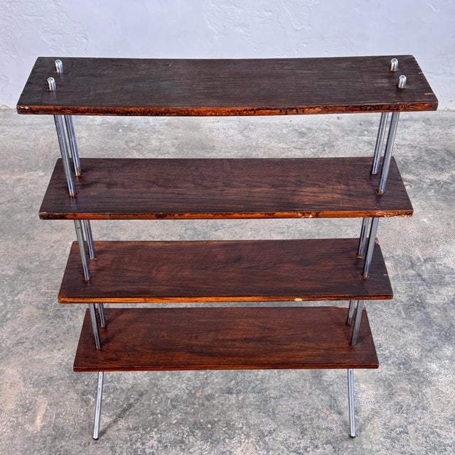 Bauhaus Style Dark Oak Shelving Unit, 1980s For Sale - Image 6 of 11