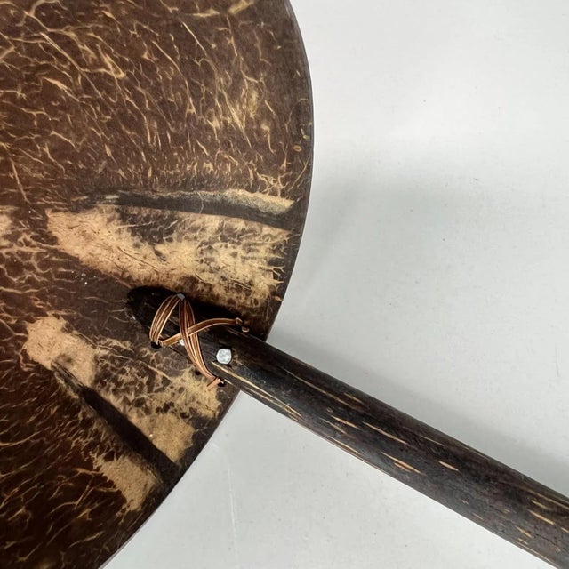 Vintage Folk Art Handmade Coconut Palm Wood Spoon Ladle For Sale In San Diego - Image 6 of 11