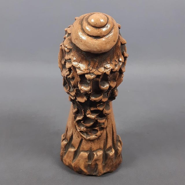 Brutalist Terracotta Sculpture of Elongated Face, 20th Century For Sale - Image 5 of 13