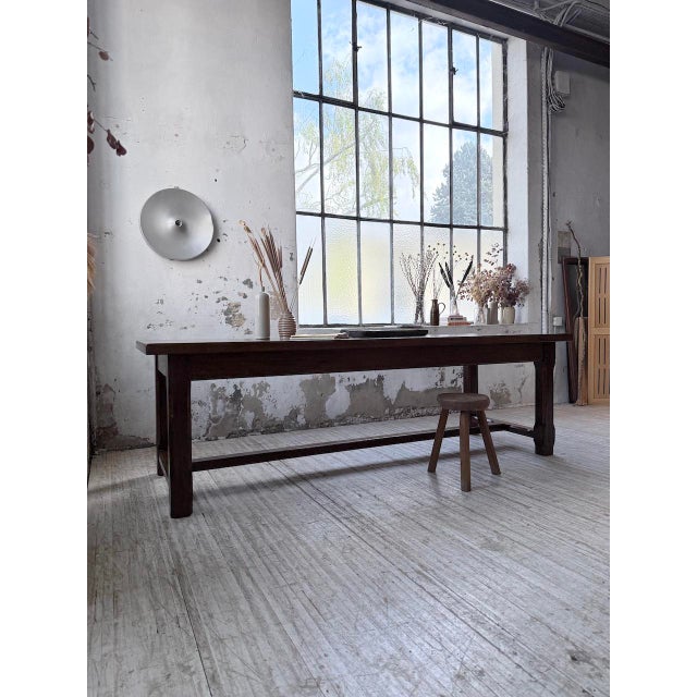 Vintage Farmhouse Table in Walnut, 1950s For Sale - Image 17 of 18
