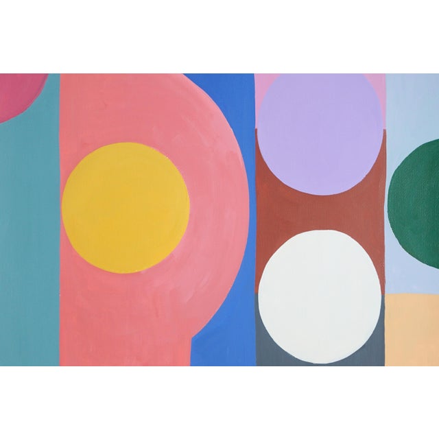 Art Deco 2026, Art Deco Diagrams Painting, Vivid Tones Geometric Shapes Diptych, Acrylic Paint on Watercolor Paper by Natalia Roman For Sale - Image 3 of 10