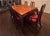 Wood Vintage Asian-Inspired Burl Wood Dining Table & 6 Chairs Set For Sale - Image 7 of 8