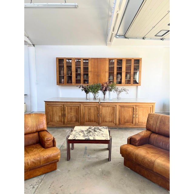 Double-Sided Pharmacy Counter in Marble and Chestnut Wood, 1900 For Sale - Image 16 of 18