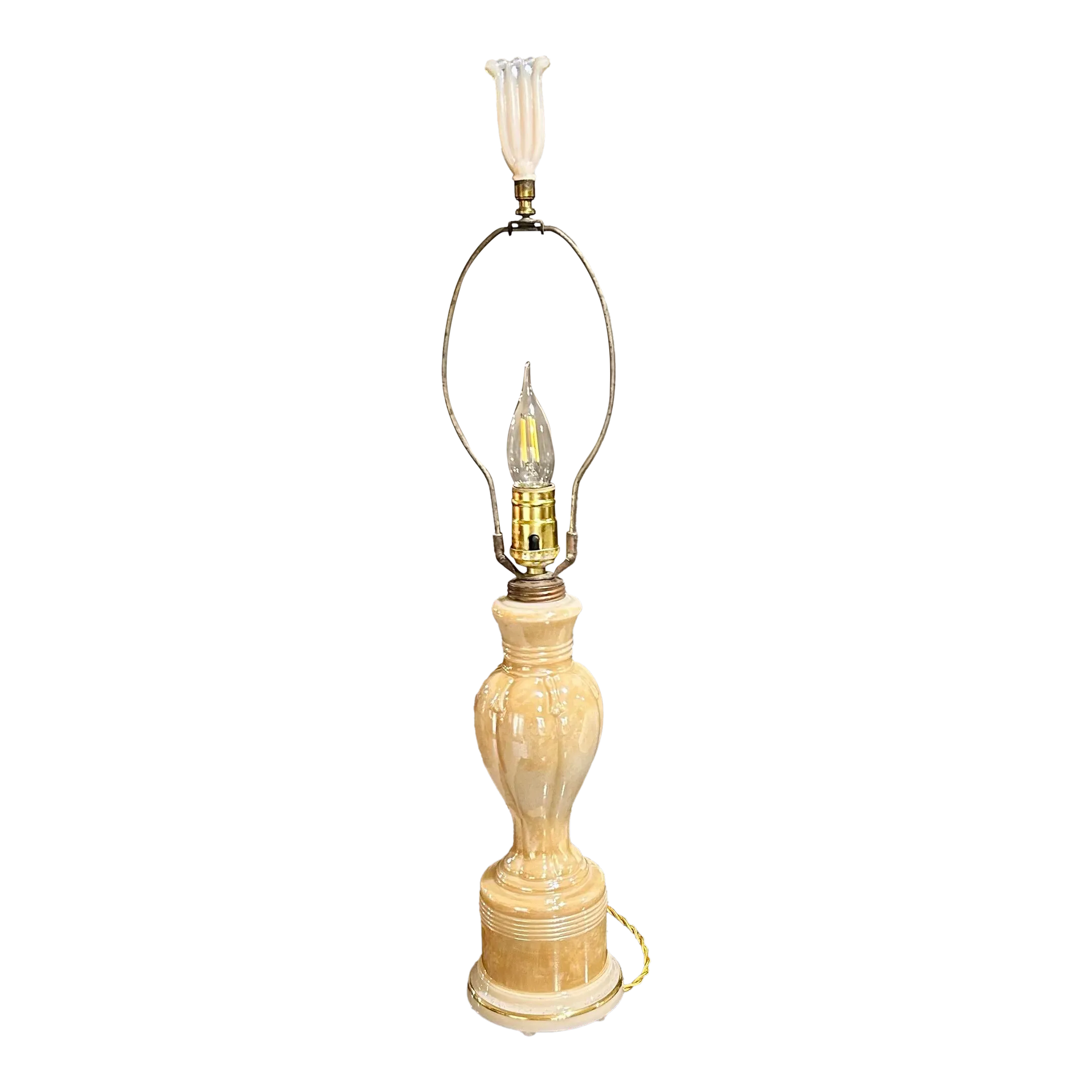 Aladdin ランプ クリーム色 Tall Lincoln Drape Pink Alacite Oil Lamp Aladdin Mantle Lamp