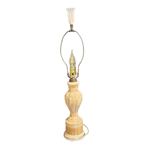 Vintage 1930s Aladdin Co. Alacite Glass Peach Lustreware Table Lamp