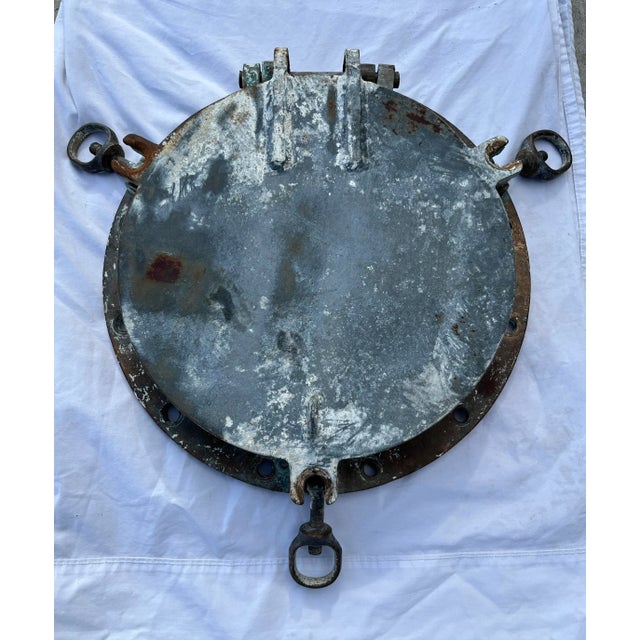 Late 19th Century Antique American Bronze Ship’s Porthole For Sale - Image 5 of 12