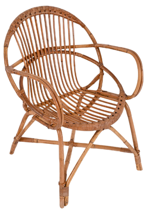 Mid-Century Italian Shell-Shaped Armchair in Rattan and Bamboo by Franco Albini, 1950s