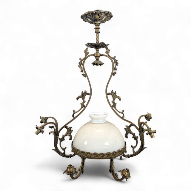 Opaline Chandelier from the Napoleon III For Sale - Image 9 of 9
