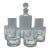 Ring Etched Decanter 4 Lowball Glasses and 2 Highball Glasses-Set of 7 For Sale