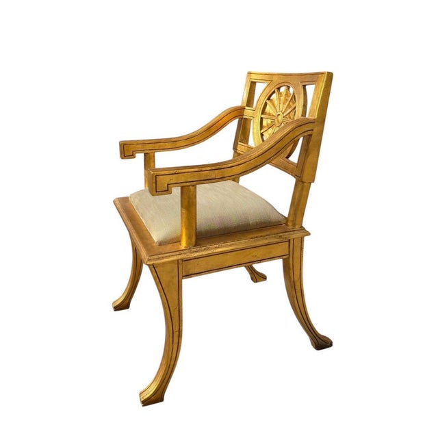 18th C Style Dessin Fournir Neoclassical Giltwood Armchair. Unsigned. Modeled after Lucia Landucci’s celebrated...