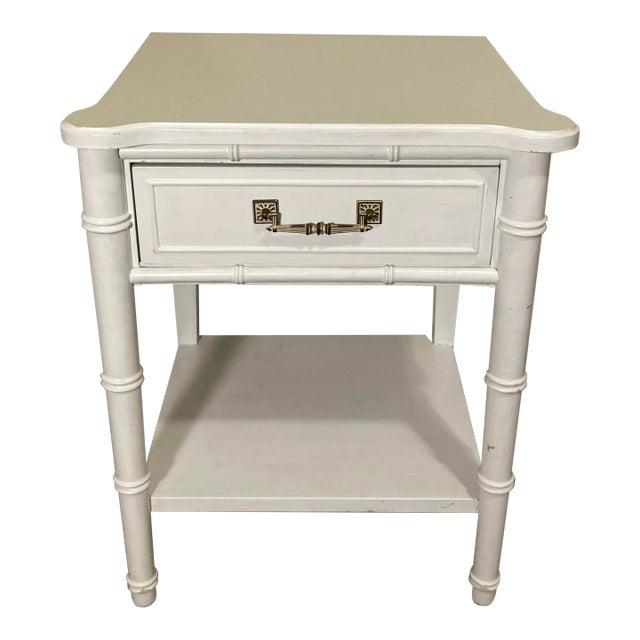 Bali Hai by Henri Link Faux Bamboo Nightstand For Sale