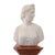 Gold White Carrara Marble Bust of a Woman attributed to Hiram Powers, 1860s For Sale - Image 8 of 8