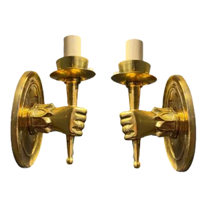 1930’s French Gilt Bronze Sconces - a Pair