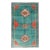 Teal-Colored Oushak Hand Knotted Vintage Turkish Rug With Three Medallions, Red Cornices For Sale