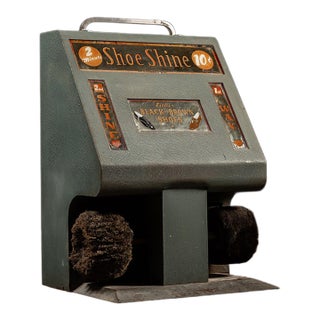 Vintage Coin-Op Shoe Shine Machine For Sale