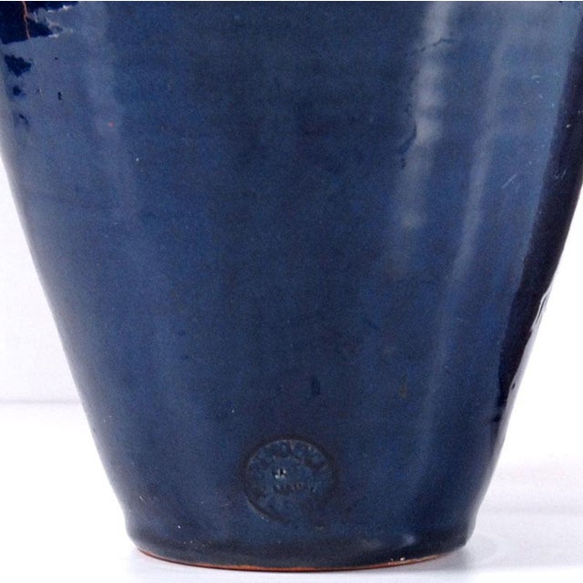 Blue Vintage French Ceramic Cottage Vases, Provence, 1970s, Set of 2 For Sale - Image 8 of 10