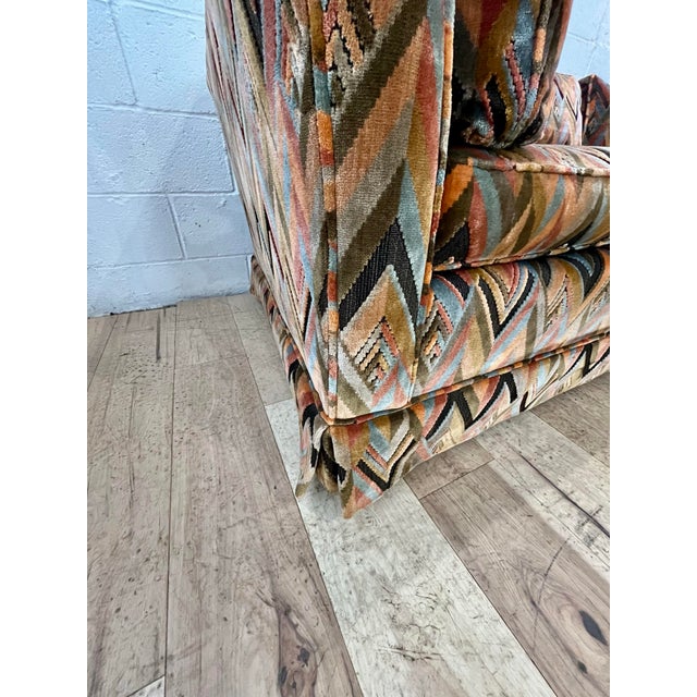 Jack Lenor Larsen Style Mid Century Chevron Sofa For Sale In New York - Image 6 of 12