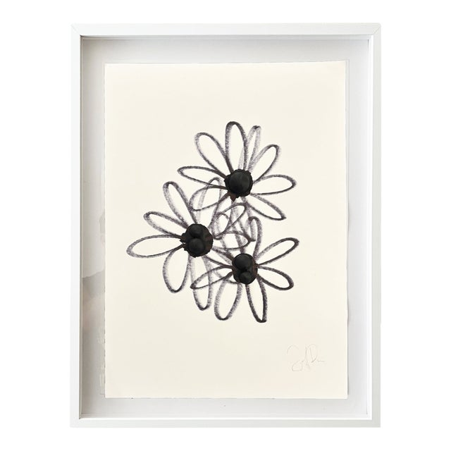 Minimalist Black & White Botanical Abstract, Framed by Jake Poser For Sale