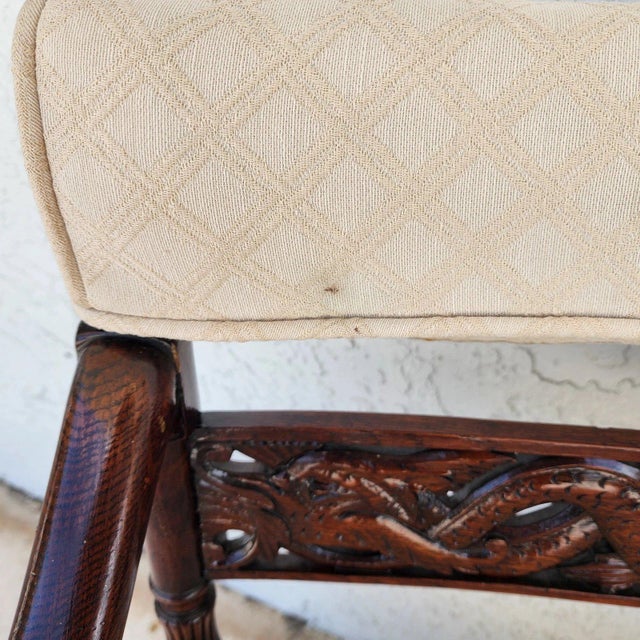 Chinoiserie Foo Dog Armchairs Pair Mid Century For Sale - Image 17 of 18