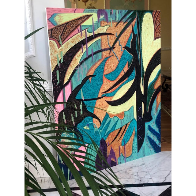 "Everybody Wants to Rule the World" Contemporary Original Abstract Acrylic Painting by Albert Leon Sultan For Sale - Image 4 of 13