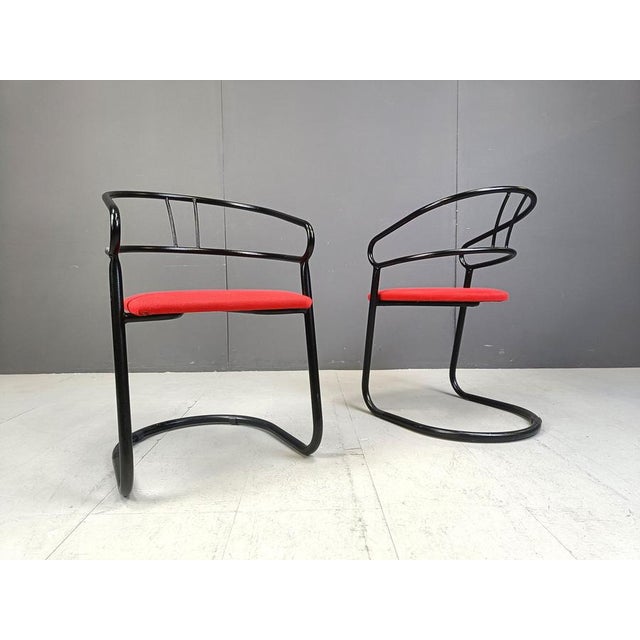 Metal Post Modern Dining Chairs, 1980s, Set of 6 For Sale - Image 7 of 10