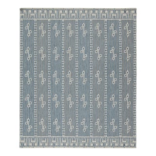 Selby Rug by Celerie Kemble for Chairish in Blue & Mushroom, 2'6"x8' For Sale