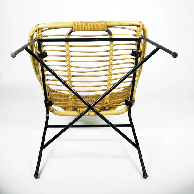 Picture of 1960s Scandinavian Modern Rattan Bucket Armchair | Chairish