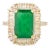 14k Solid Gold 4.14 CTW Emerald Cocktail Ring With Halo Diamonds Size 5 For Sale