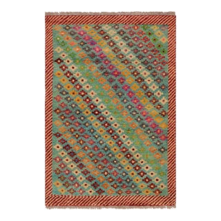 Shabby Chic Balochi Blue/Red Wool Rug - 3'4''x5'0'' For Sale