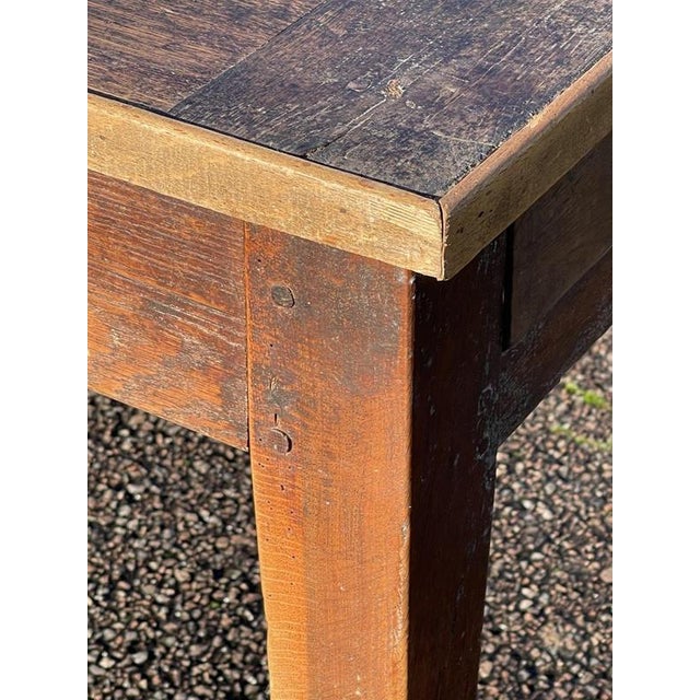 Oak Farmhouse Dining Table For Sale - Image 4 of 10
