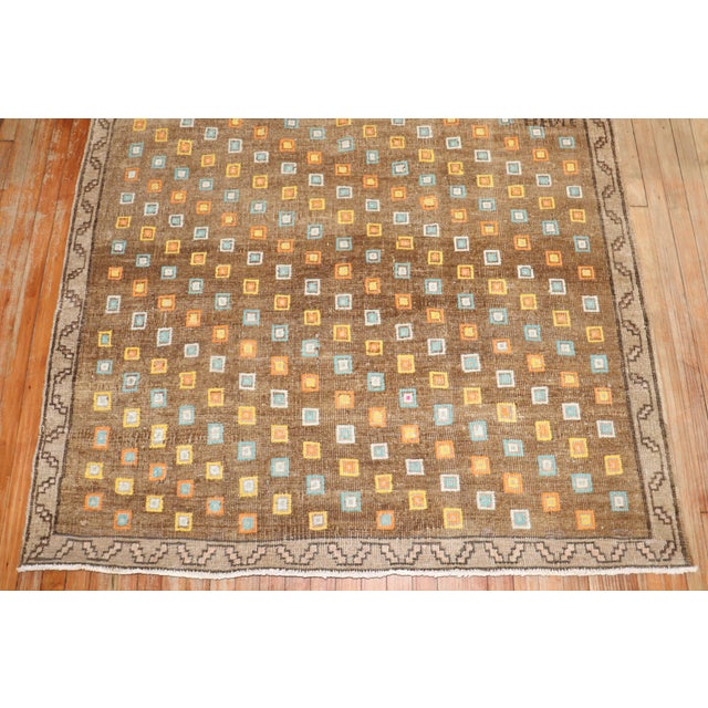 Traditional Vintage Zabihi Collection Geometric Funky Turkish Rug - 5'2" x 6'7" For Sale - Image 3 of 9