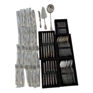 Cluny Pattern Flatware Set from Christofle, Set of 87 For Sale