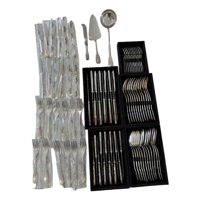 Cluny Pattern Flatware Set from Christofle, Set of 87 For Sale