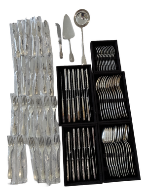 Cluny Pattern Flatware Set from Christofle, Set of 87